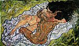 Egon Schiele The Embrace The Loving painting